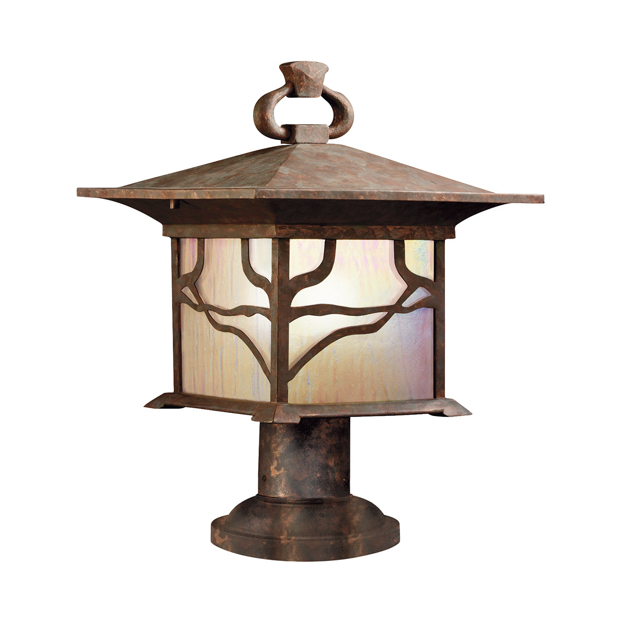 Quintiesse Morris 1 Light Pedestal Lantern Distressed Copper