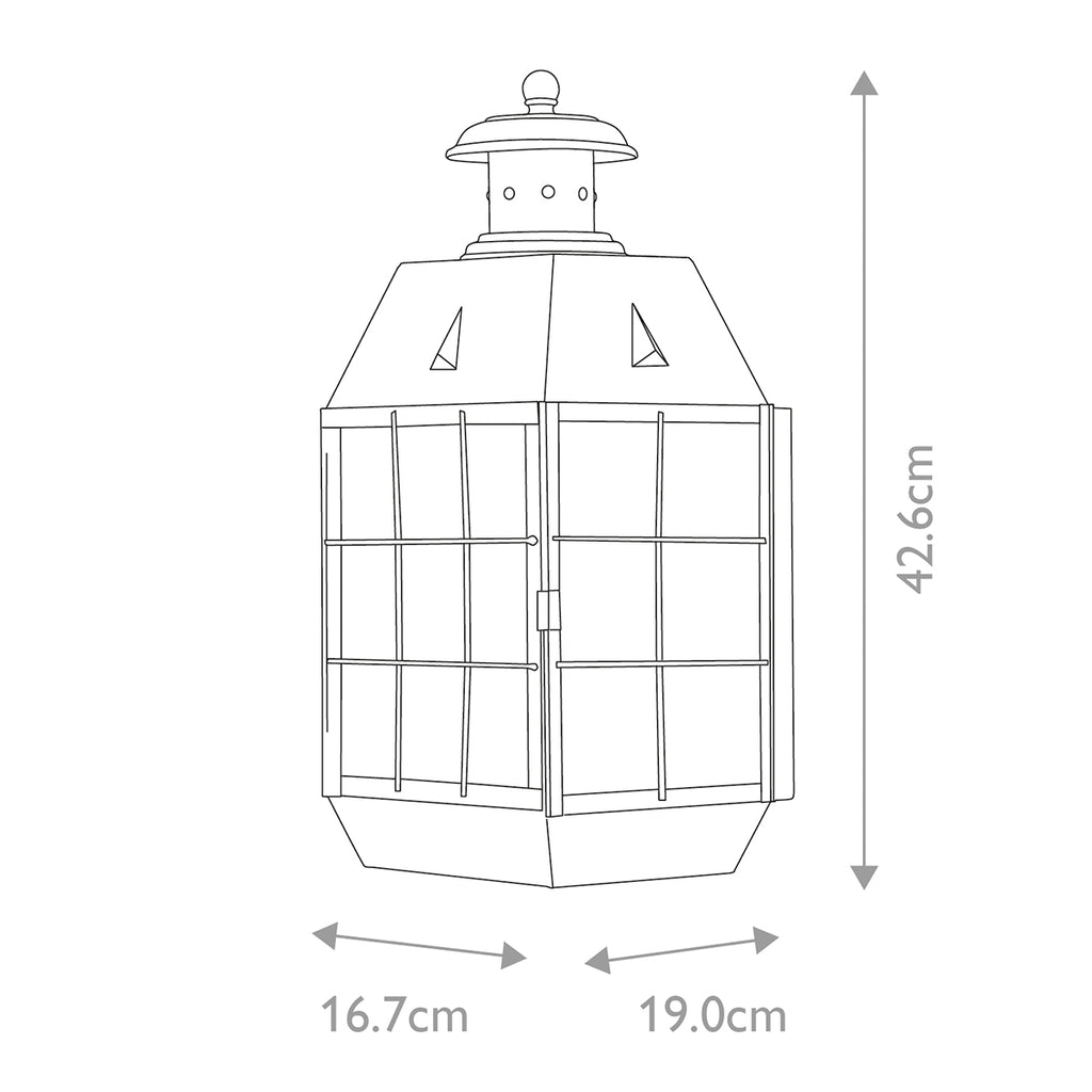 Quintiesse Nantucket Outdoor 2 Light Large Wall Lantern in Aged Brass