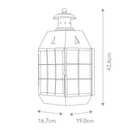 Quintiesse Nantucket Outdoor 2 Light Large Wall Lantern in Aged Brass