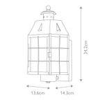 Quintiesse Nantucket Outdoor Medium Wall Lantern in Aged Brass