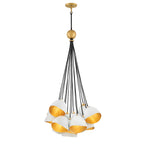 Quintiesse Nula 15 Light Pendant Light Shell White Luxe Gold