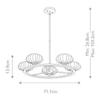Quintiesse Pim Bathroom 5 Light Chandelier  in Fox Gold