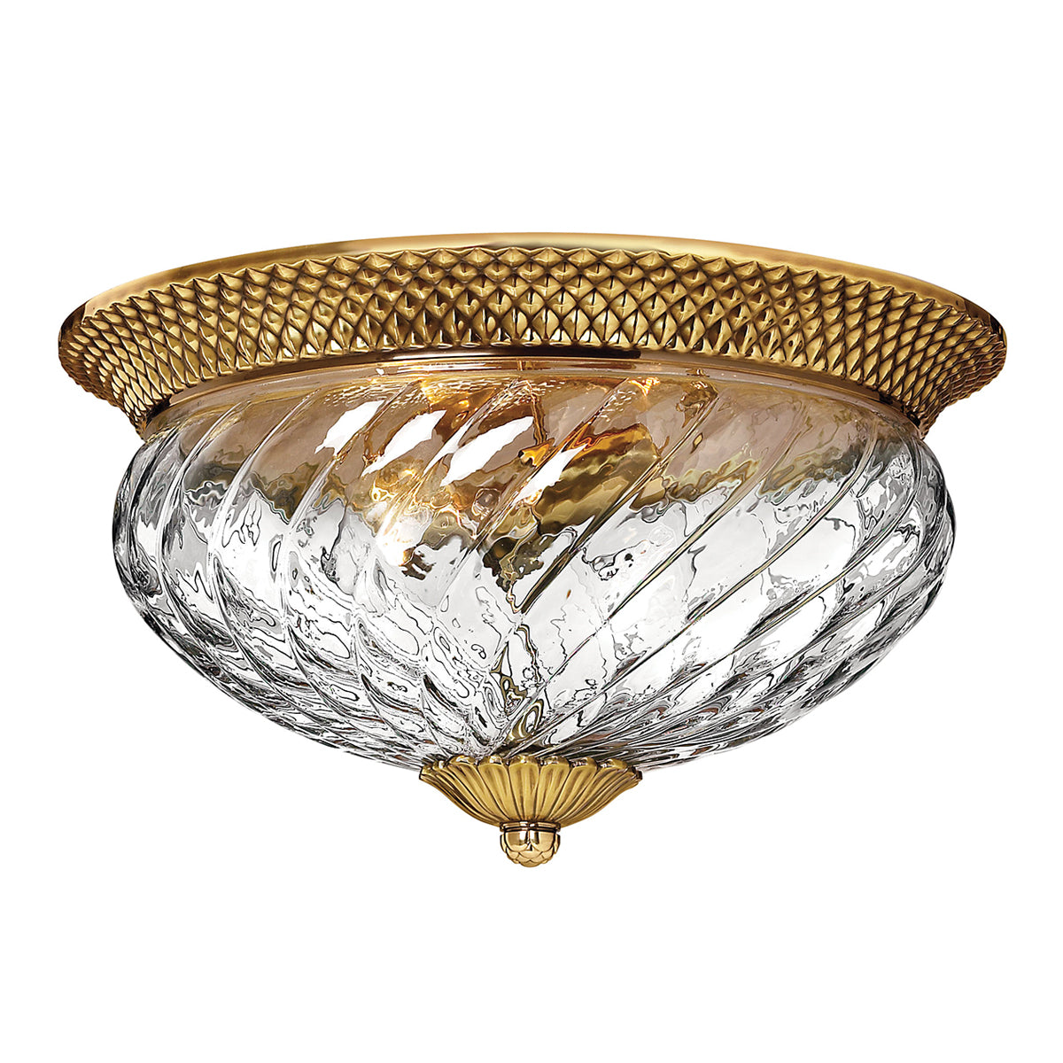 Hinkley Plantation 3 Light Flush Ceiling Light in Burnished Brass