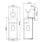 Quintiesse Porter Outdoor Large Wall Lantern in Aged Zinc