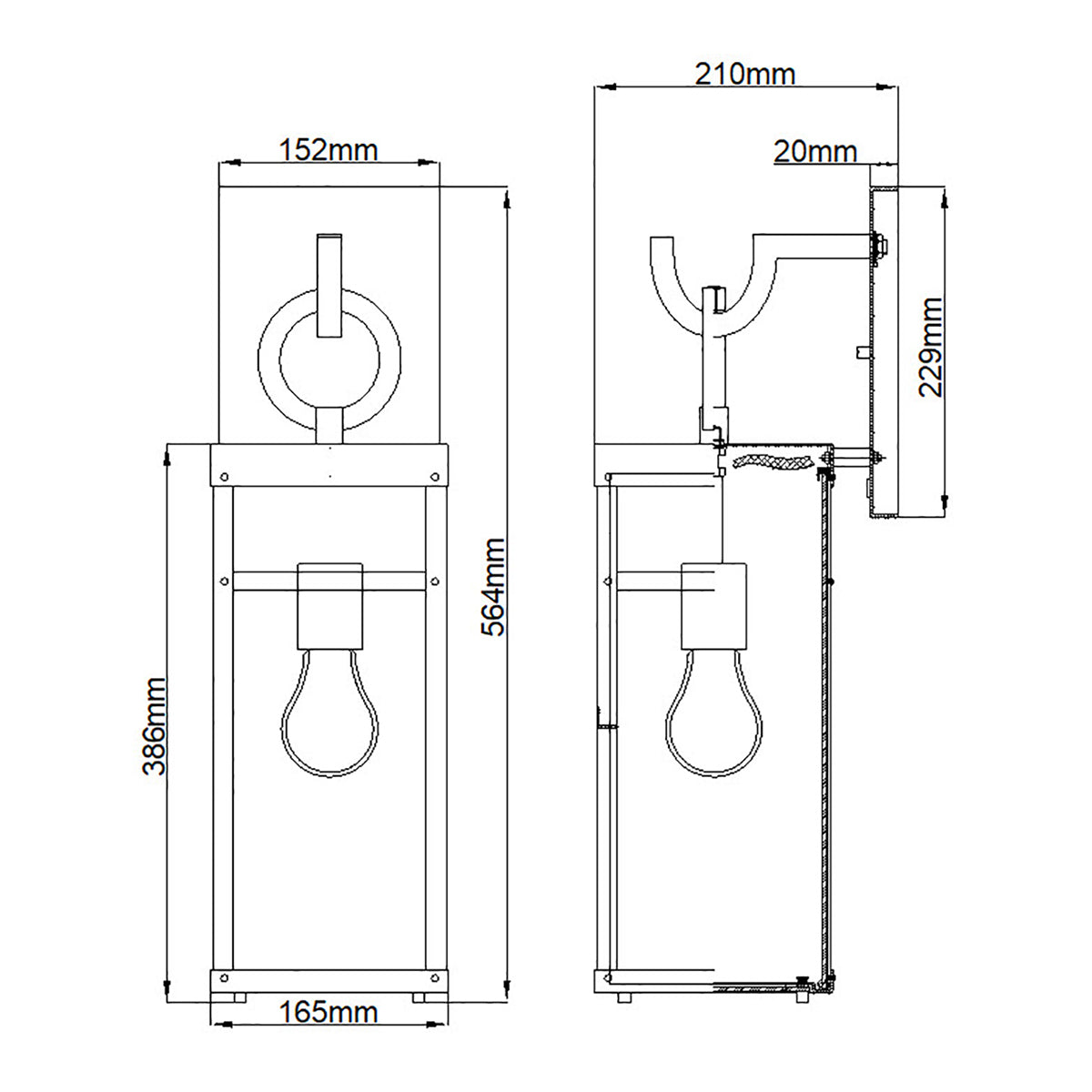 Quintiesse Porter Outdoor Large Wall Lantern in Aged Zinc