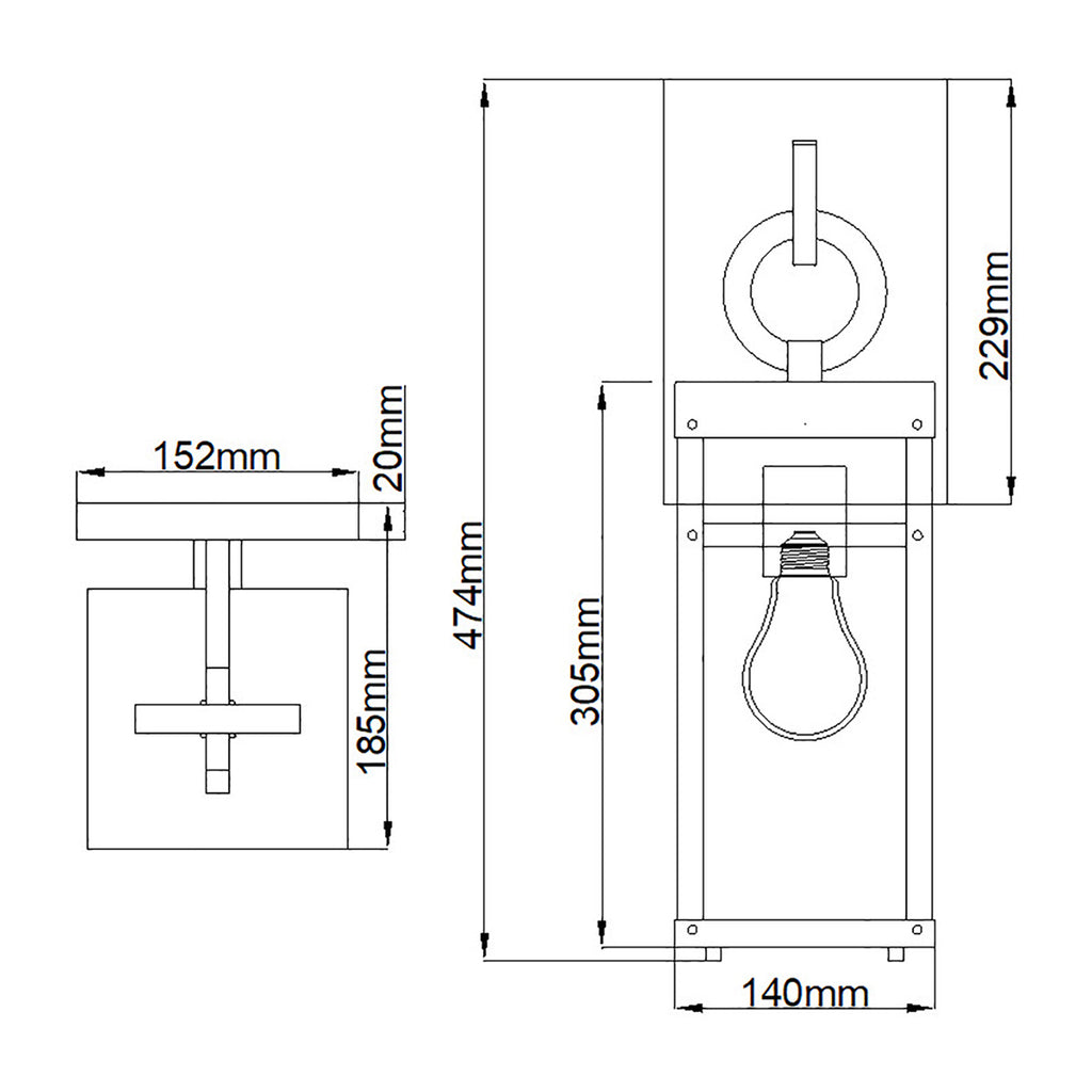 Quintiesse Porter Outdoor Medium Wall Lantern in Aged Zinc