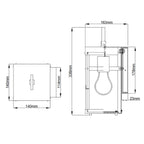 Quintiesse Porter Outdoor Small Wall Lantern in Aged Zinc