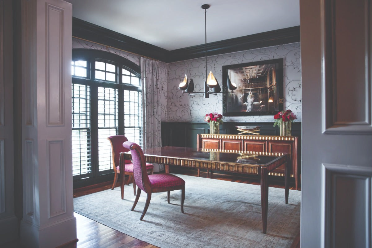 Quintiesse Ren 5 Light Chandelier Black Gold