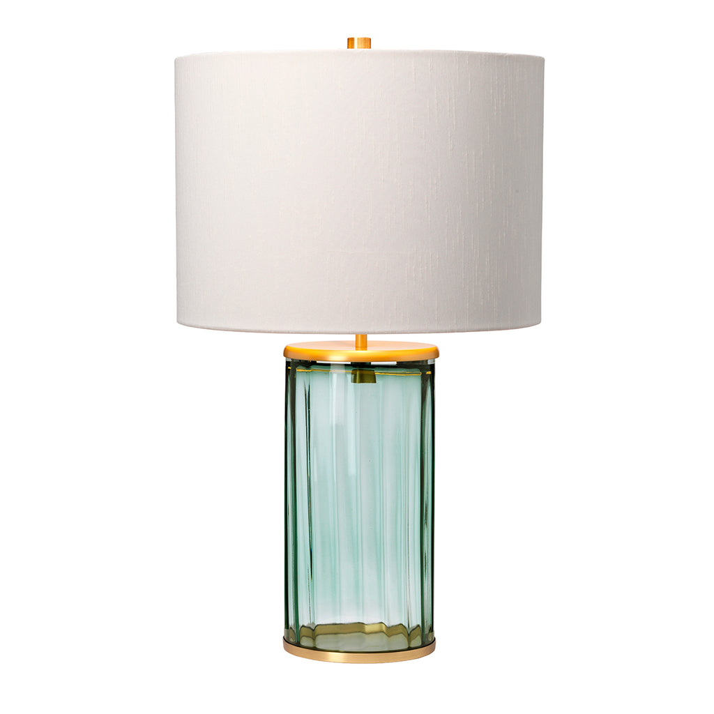 Quintiesse Reno Table Lamp Aged Brass Green