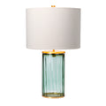 Quintiesse Reno Table Lamp Aged Brass Green