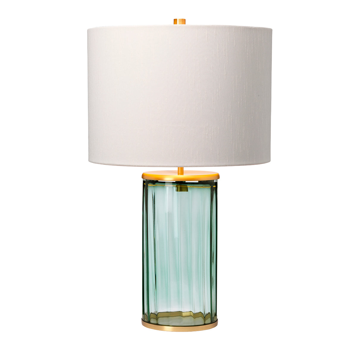 Quintiesse Reno Table Lamp Aged Brass Green