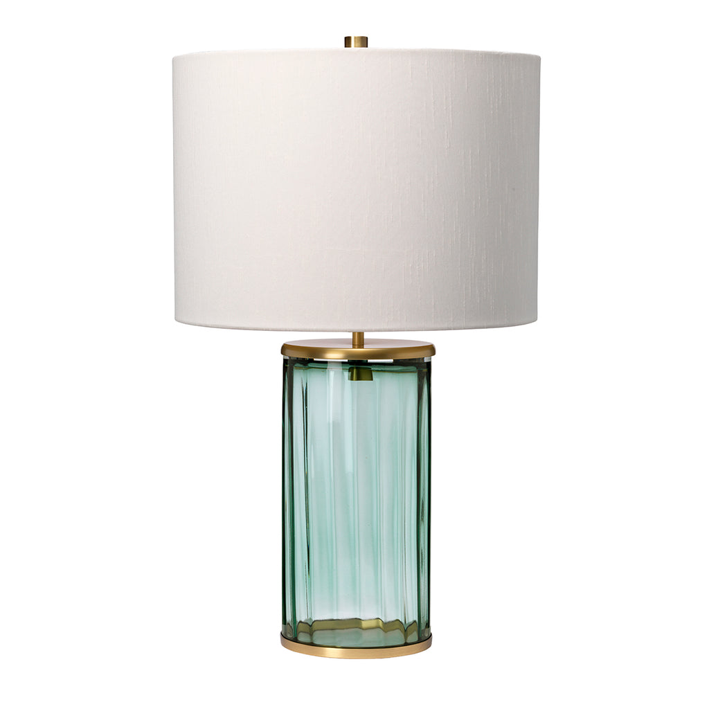 Quintiesse Reno Table Lamp Aged Brass Green