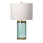 Quintiesse Reno Table Lamp Aged Brass Green