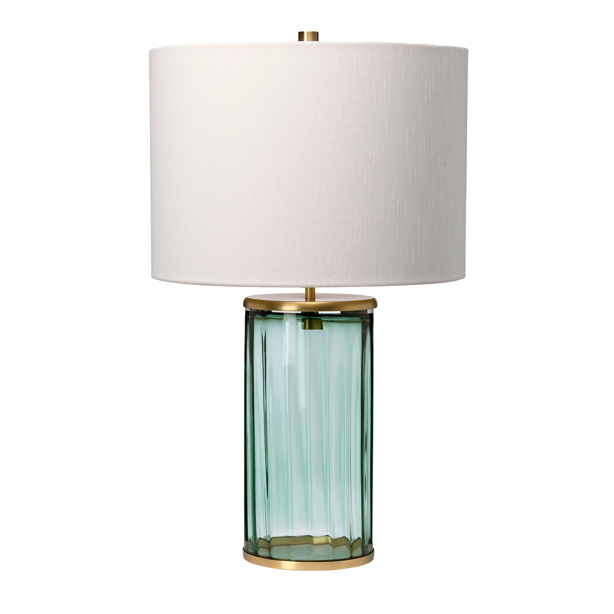 Quintiesse Reno Table Lamp Aged Brass Green