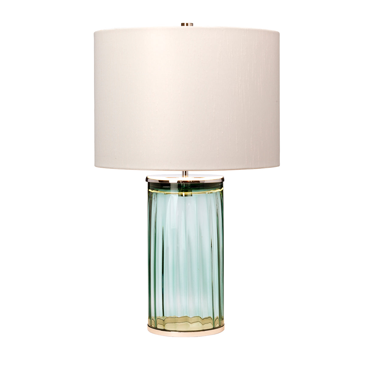 Quintiesse Reno Table Lamp Polished Nickel Green