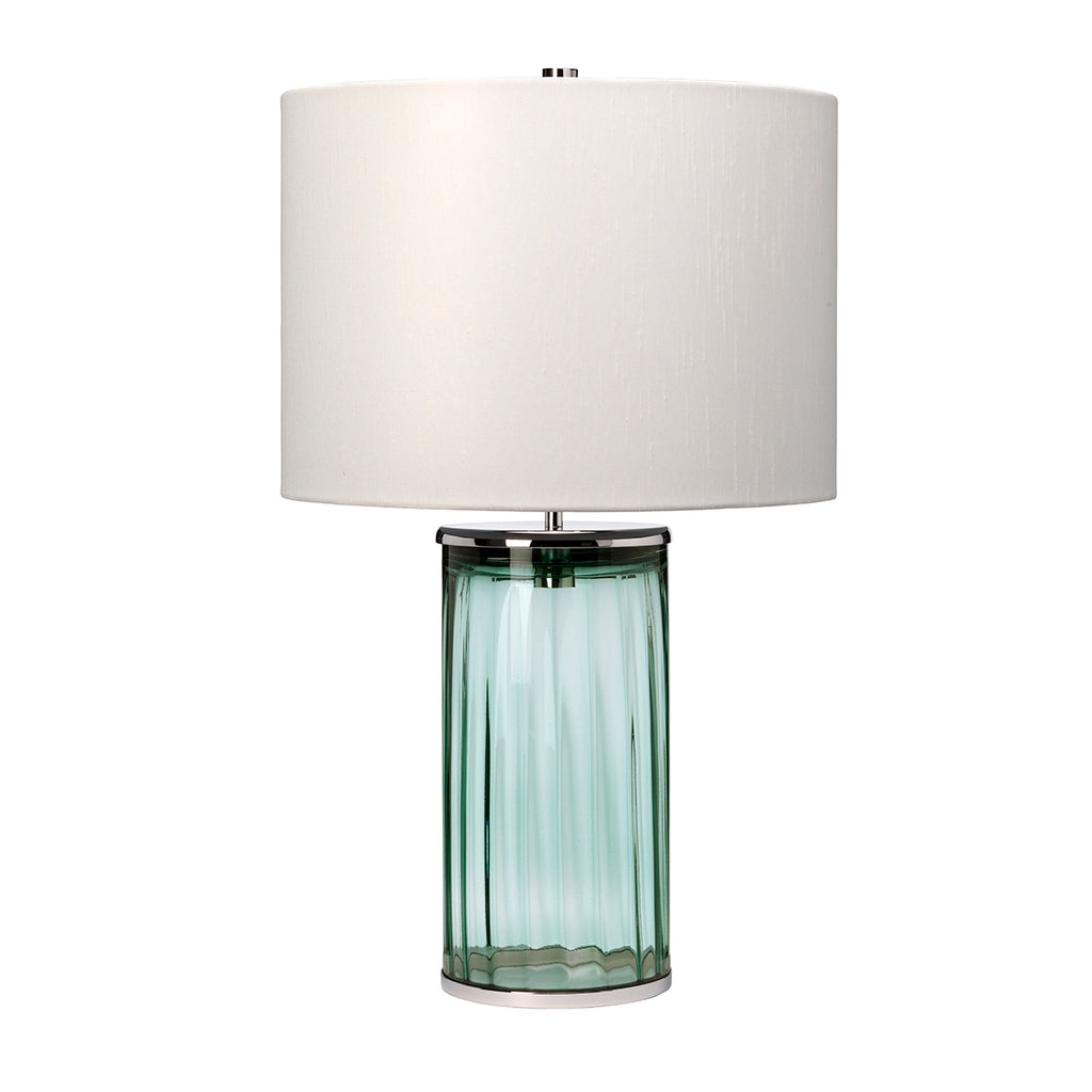 Quintiesse Reno Table Lamp Polished Nickel Green