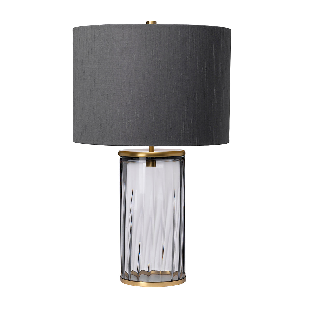 Quintiesse Reno Table Lamp Aged Brass Smoked