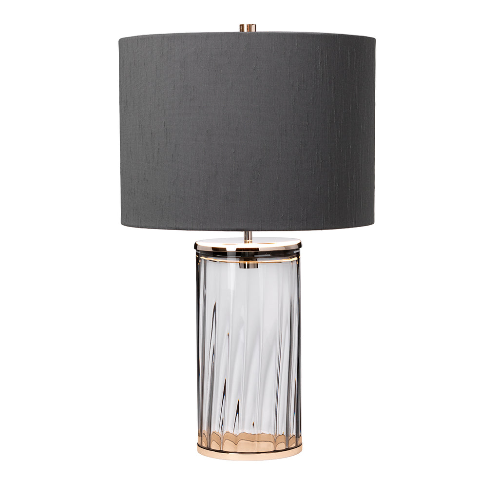 Quintiesse Reno Table Lamp Polished Nickel Smoke