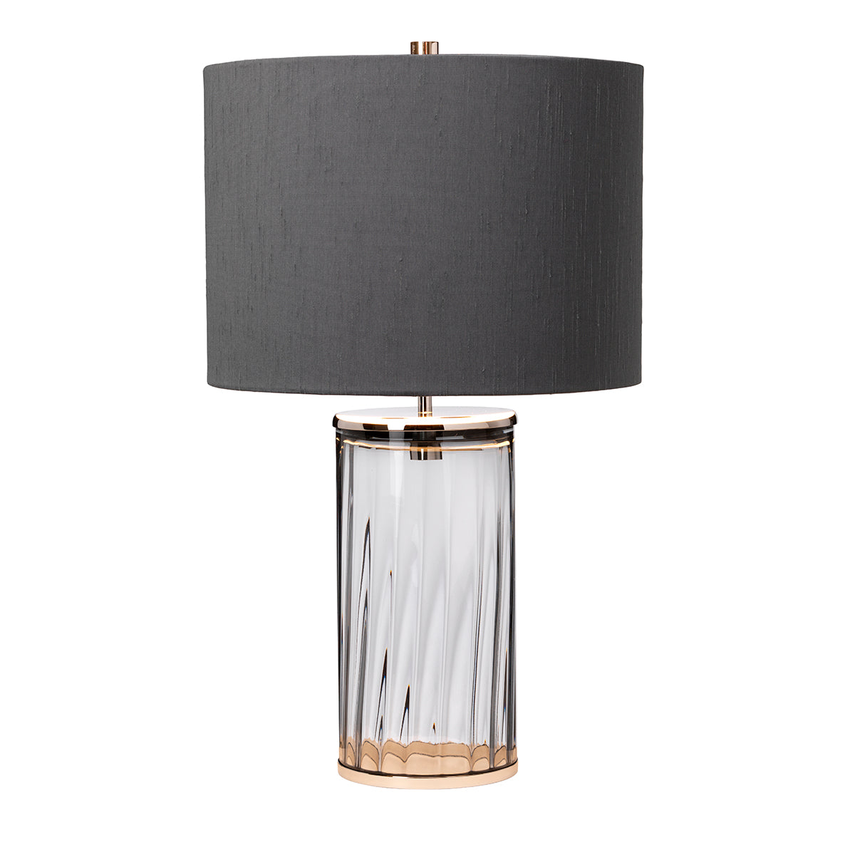 Quintiesse Reno Table Lamp Polished Nickel Smoke