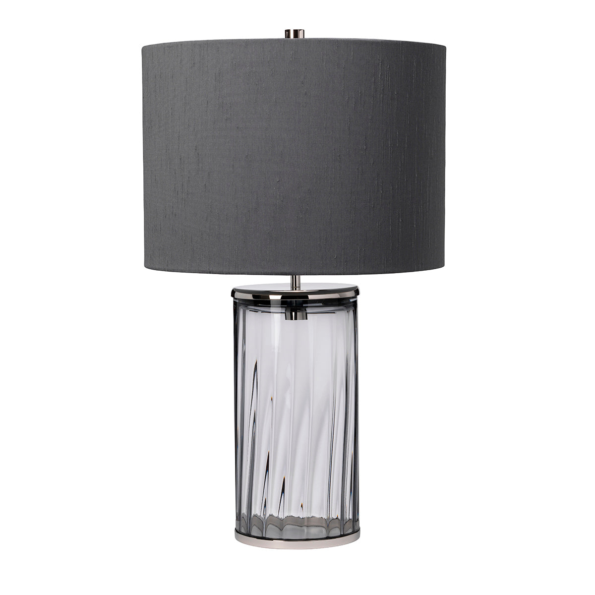 Quintiesse Reno Table Lamp Polished Nickel Smoke
