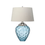 Quintiesse Samara Table Lamp Polished Nickel Light Blue