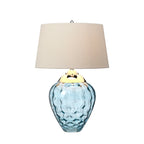 Quintiesse Samara Table Lamp Polished Nickel Light Blue