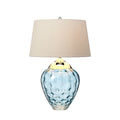 Quintiesse Samara Table Lamp Polished Nickel Light Blue