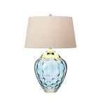 Quintiesse Samara Table Lamp Polished Nickel Light Blue