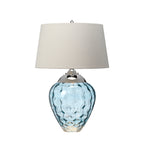Quintiesse Samara Table Lamp Polished Nickel Light Blue