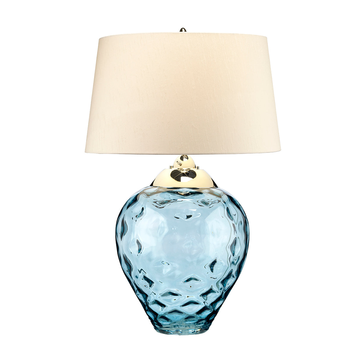Quintiesse Samara Large Table Lamp Blue Tinted Glass