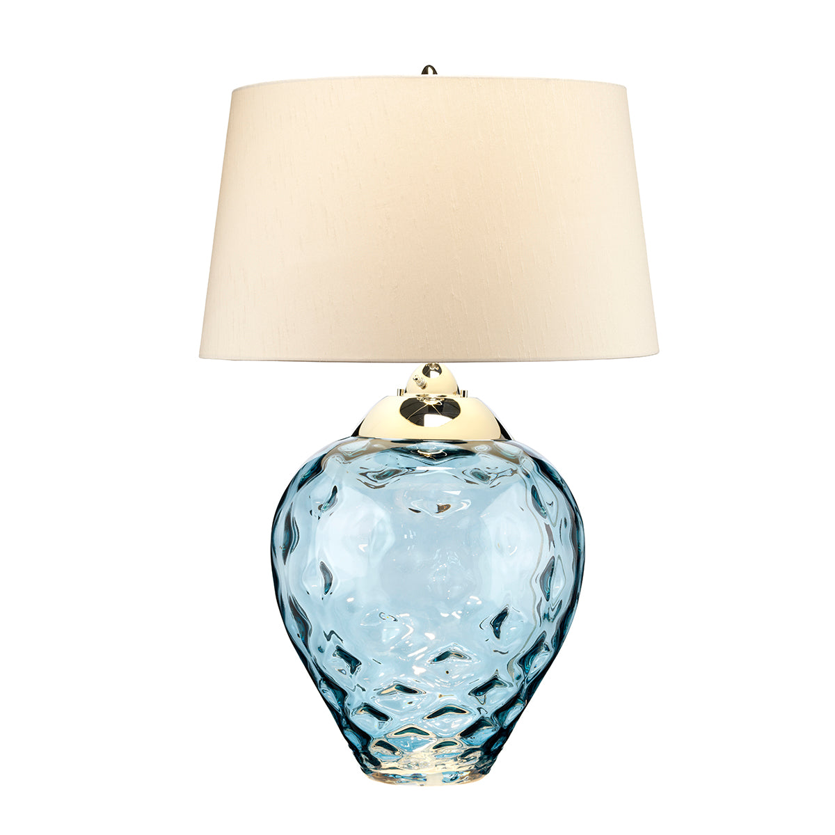 Quintiesse Samara Large Table Lamp Blue Tinted Glass