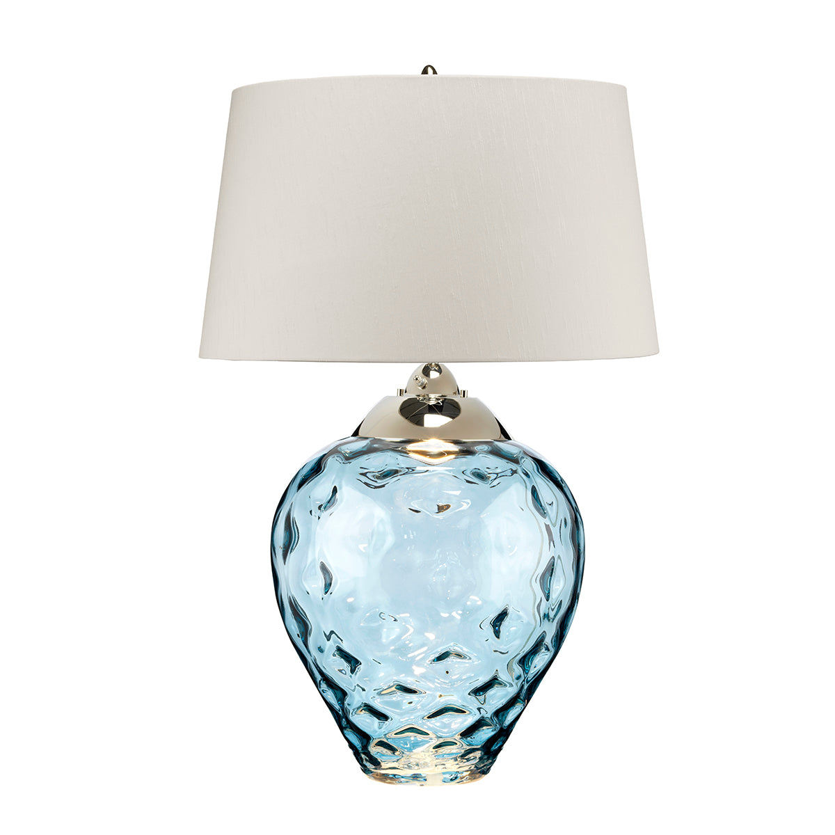 Quintiesse Samara Large Table Lamp Blue Tinted Glass