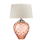 Quintiesse Samara Large Table Lamp Salmon Tinted Glass