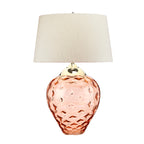 Quintiesse Samara Large Table Lamp Salmon Tinted Glass