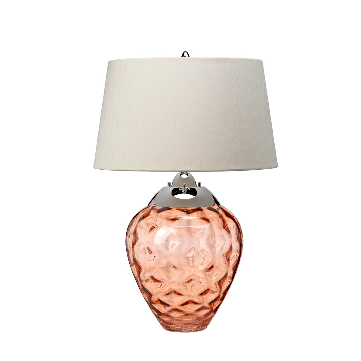 Quintiesse Samara Table Lamp Polished Nickel Salmon
