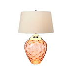 Quintiesse Samara Table Lamp Polished Nickel Salmon