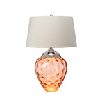 Quintiesse Samara Table Lamp Polished Nickel Salmon