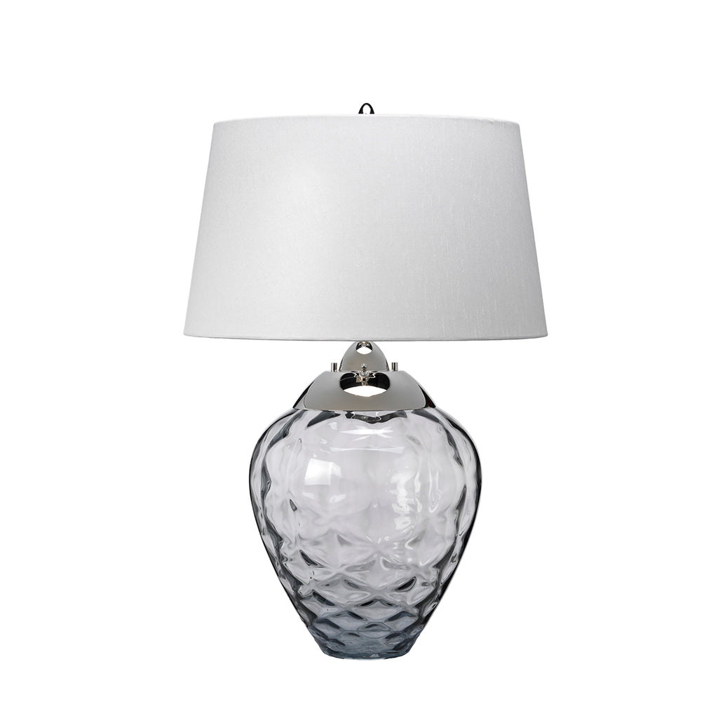Quintiesse Samara Table Lamp Polished Nickel Smoked