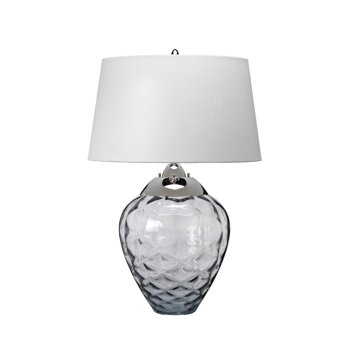 Quintiesse Samara Table Lamp Polished Nickel Smoked