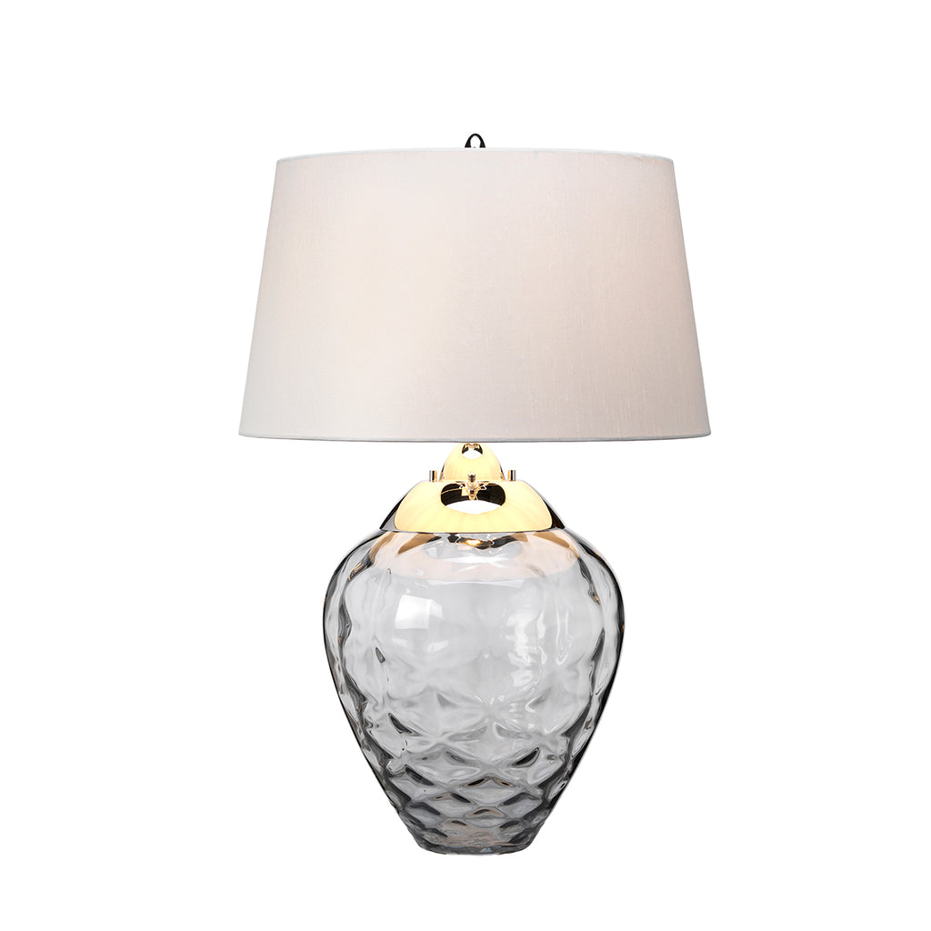 Quintiesse Samara Table Lamp Polished Nickel Smoked