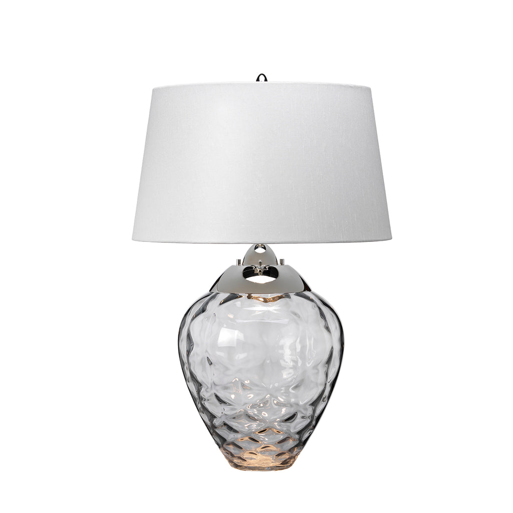 Quintiesse Samara Table Lamp Polished Nickel Smoked