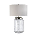 Quintiesse Sola 2 Light Table Lamp Polished Nickel & Glass with Titanium Shade