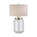 Quintiesse Sola 2 Light Table Lamp Polished Nickel & Glass with Titanium Shade