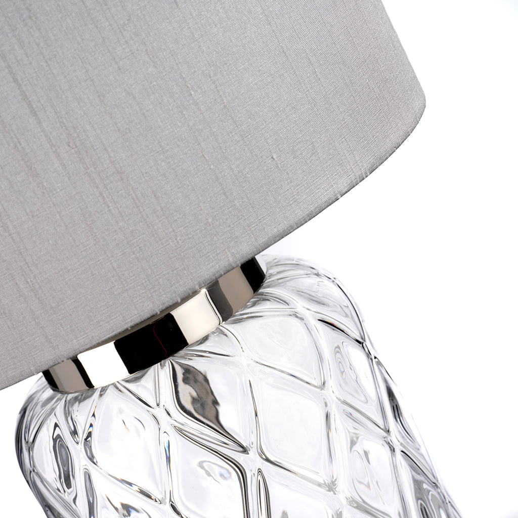 Quintiesse Sola Table Lamp Polished Nickel & Glass with Titanium Shade