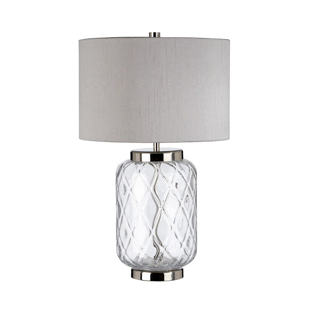 Quintiesse Sola Table Lamp Polished Nickel & Glass with Titanium Shade