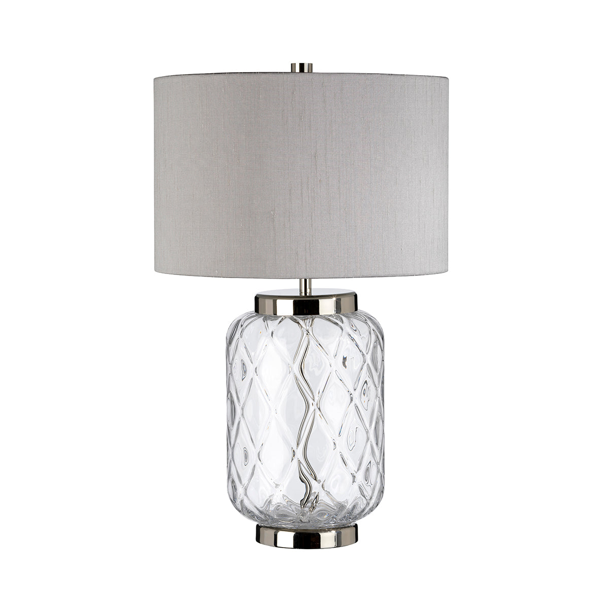 Quintiesse Sola Table Lamp Polished Nickel & Glass with Titanium Shade
