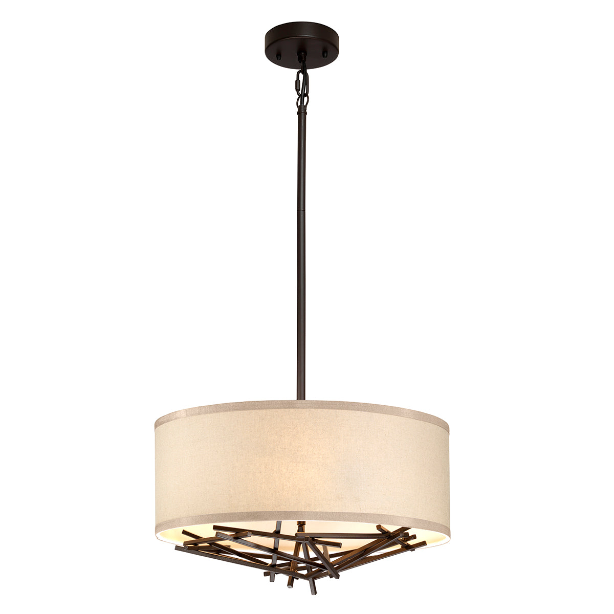 Elstead Taiko 3 Light Pendant Light in Olde Bronze