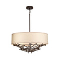Elstead Taiko 4 Light Pendant Light in Olde Bronze