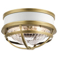 Quintiesse Tollis 3 Light Flush in Natural Brass & White