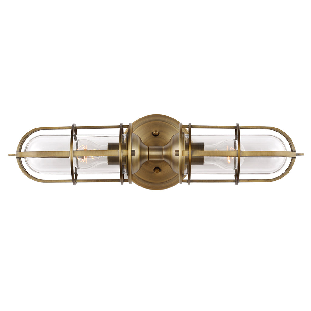 Quintiesse Urban Restoration 2 Light Wall Light Dark Antique Brass
